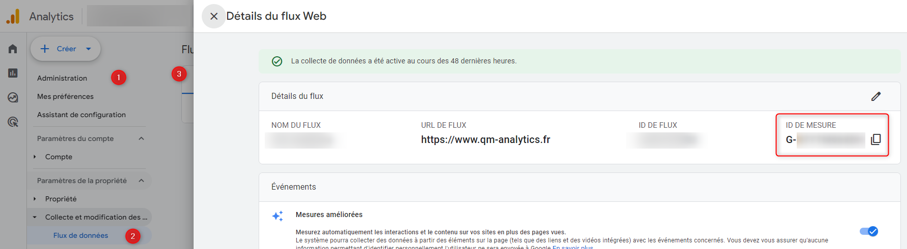 ID de mesure Google Analytics