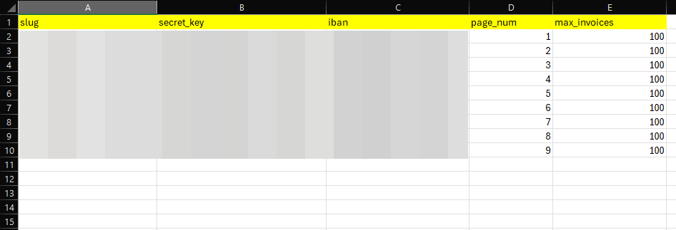 Configuration du fichier CSV